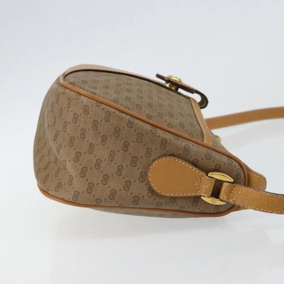 GUCCI Micro GG Supreme Web Sherry Line Bag PVC Beige Gold - Picture 7 of 15